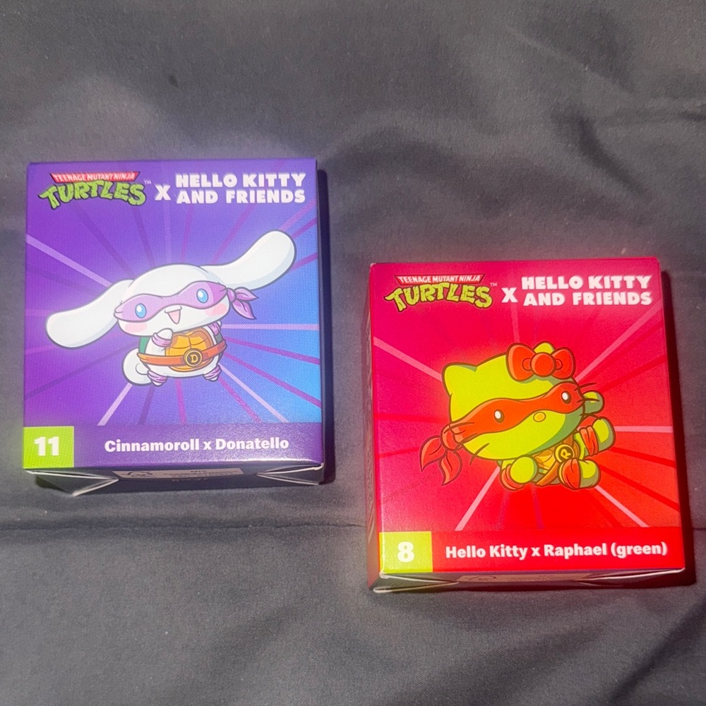 McDonald's Hello Kitty x TMNT Action Figures - Purple and Red